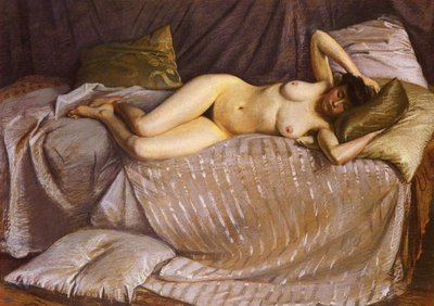 Naked Woman Lying on a Couch by Gustave Caillebotte